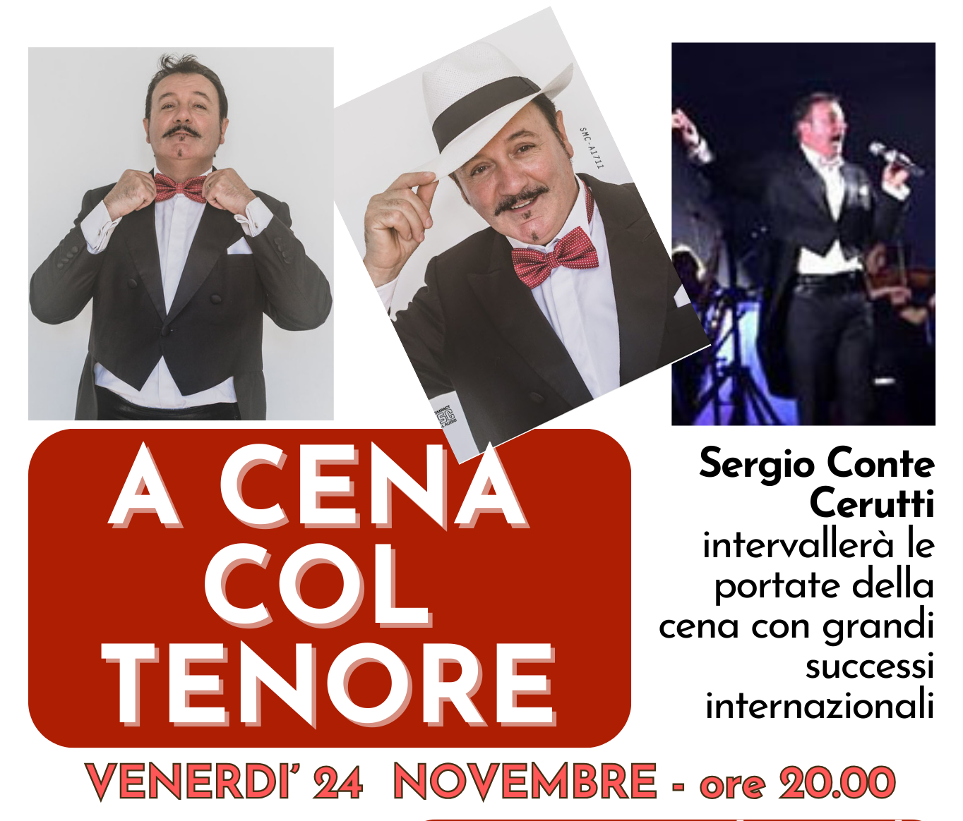 CANCELLATO - A cena col Tenore - CI SCUSIAMO PER L'INCONVENIENTE