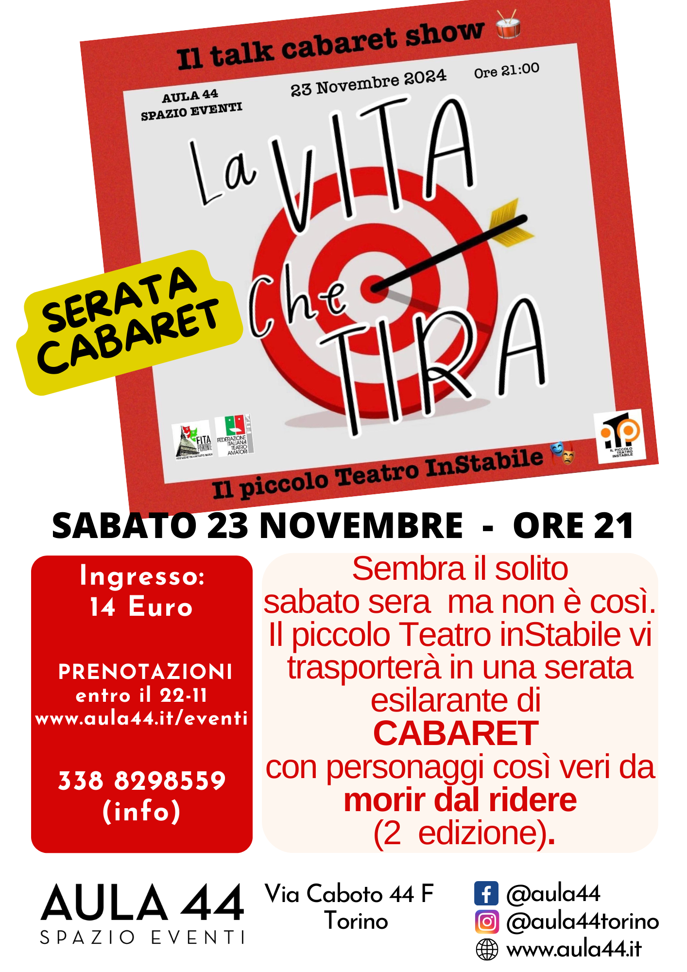SOLD OUT - CABARET "LA Vita Che Tira!"