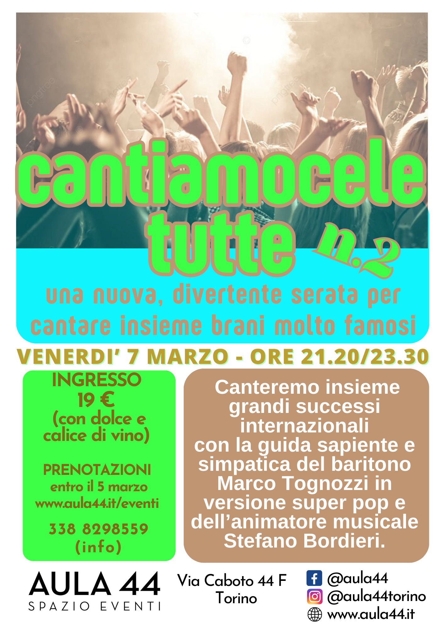 CANTIAMOCELE TUTTE N. 2, serata divertimento per cantare tutti insieme